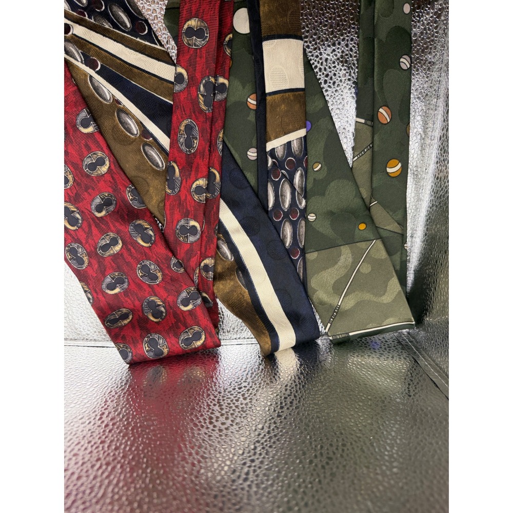 Vintage Golf Tie Lot of 3 Perry Ellis Daniel Hechter Alessio Silk Neckties